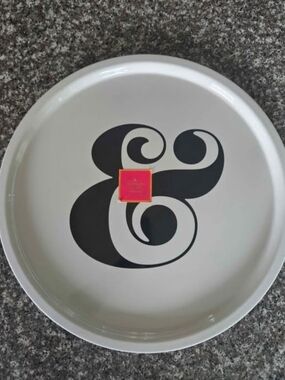 Kate Spade Black and White 'Raise a Glass' Serving Tray Label